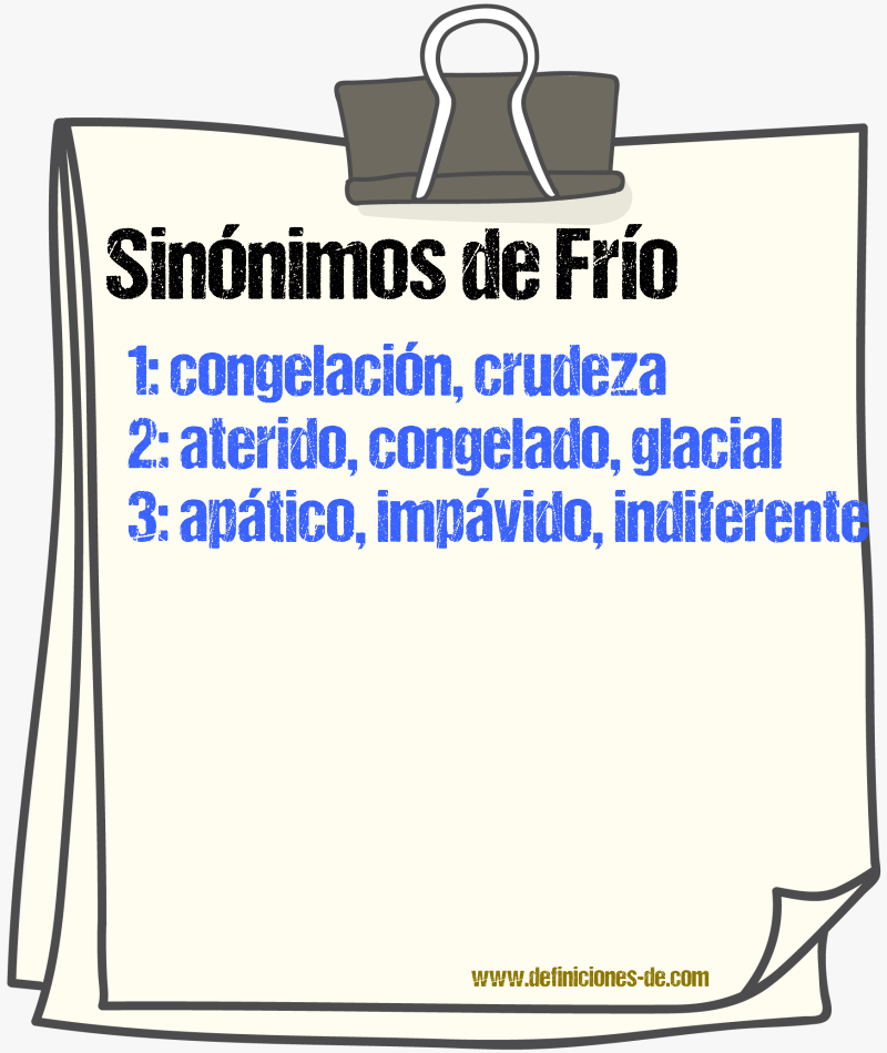 Sinnimos de fro