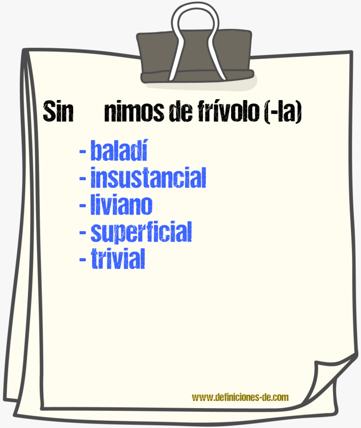 Sinnimos de frvolo