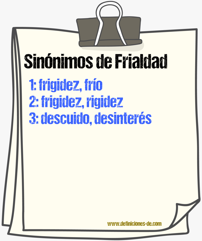 Sinnimos de frialdad