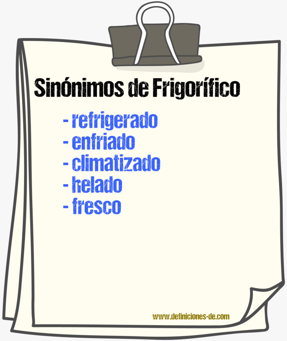 Sinónimos de frigorífico