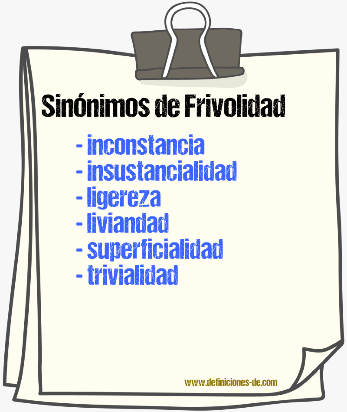 Sinnimos de frivolidad