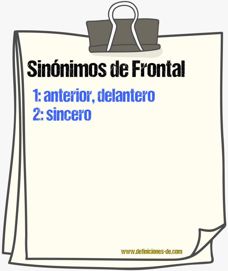 Sinnimos de frontal