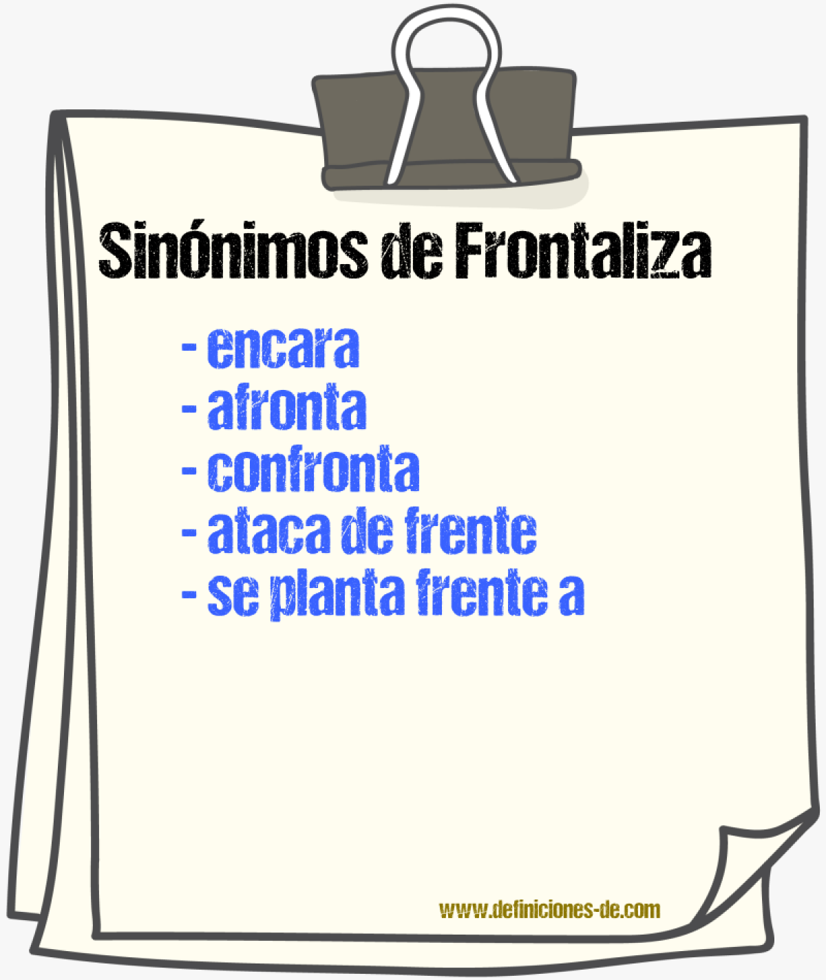 Sinónimos de frontaliza