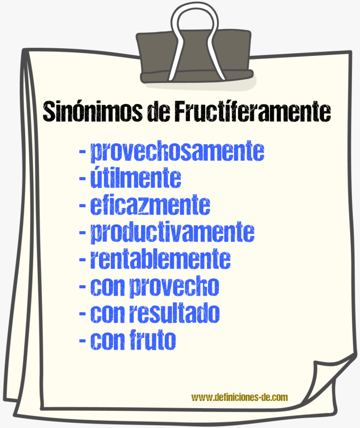 Sinónimos de fructíferamente