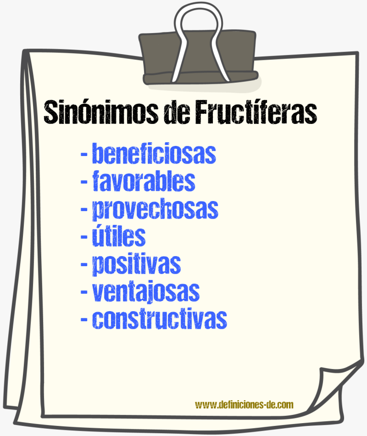Sinónimos de fructíferas