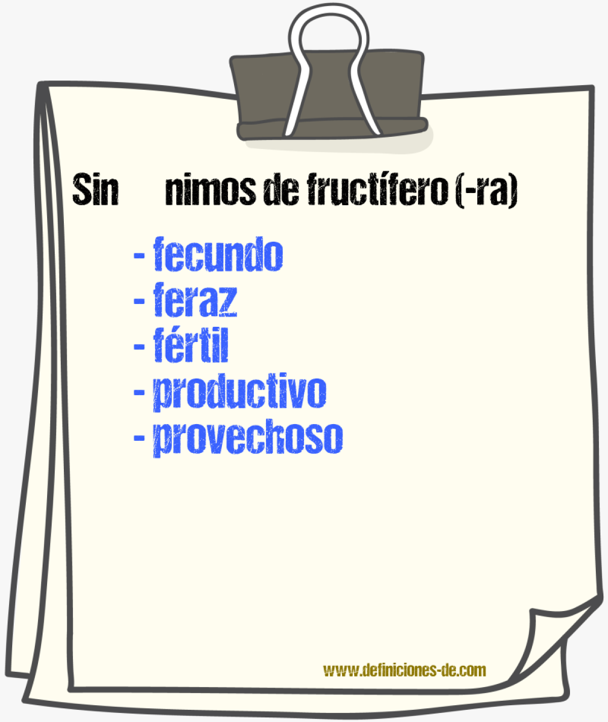 Sinnimos de fructfero