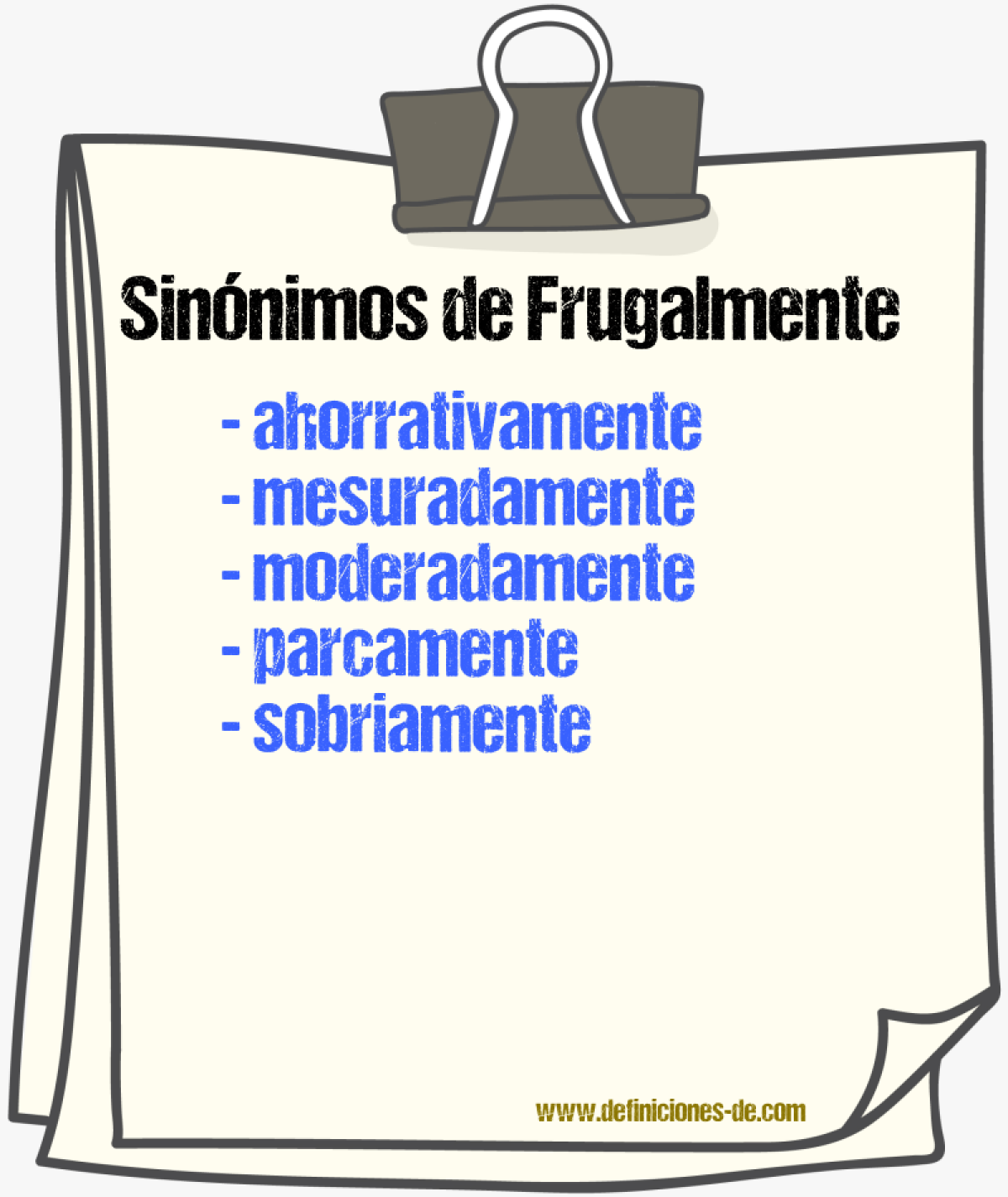 Sinnimos de frugalmente