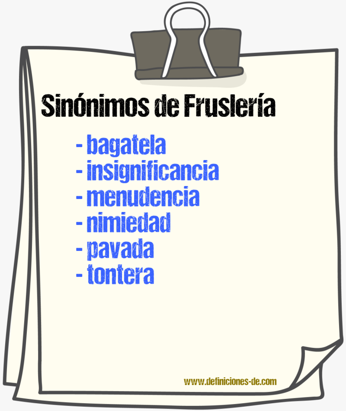 Sinnimos de fruslera