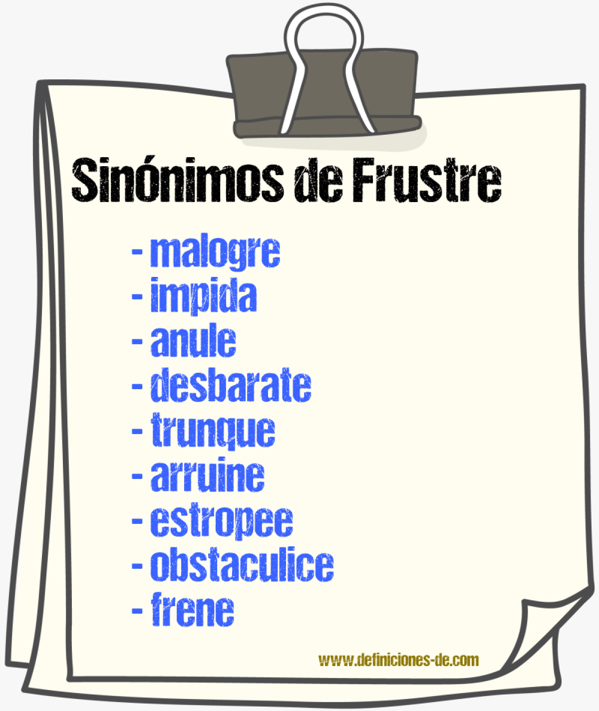 Sinónimos de frustre