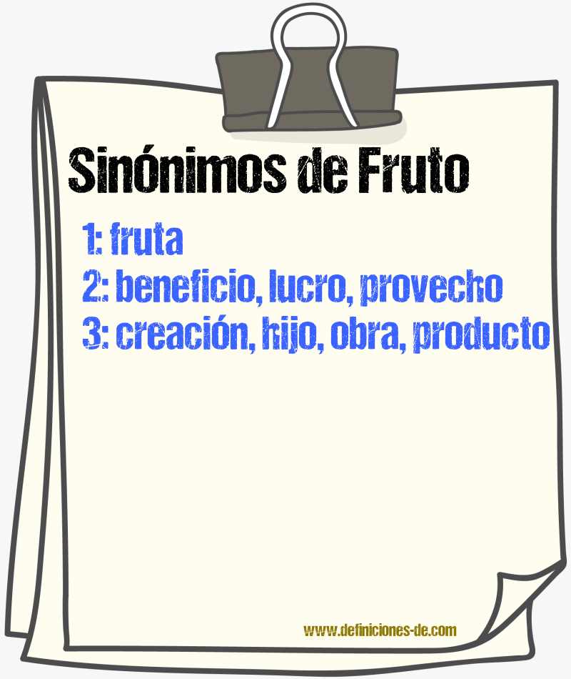 Sinónimos de fruto
