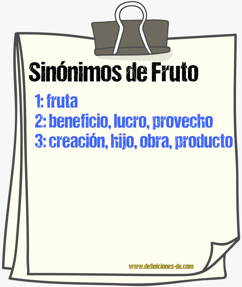 Sinnimos de fruto