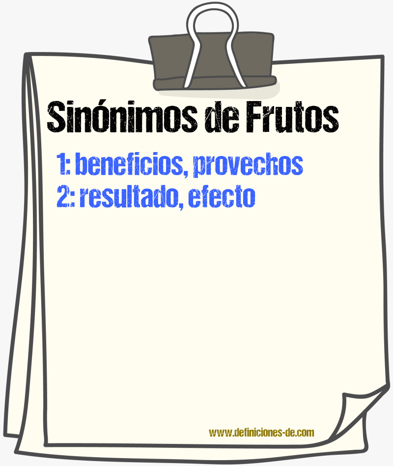 Sinónimos de frutos