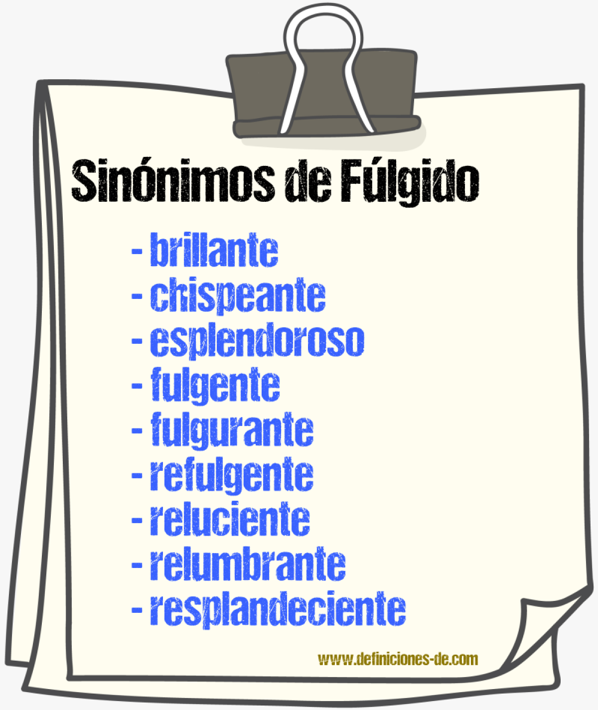 Sinnimos de flgido