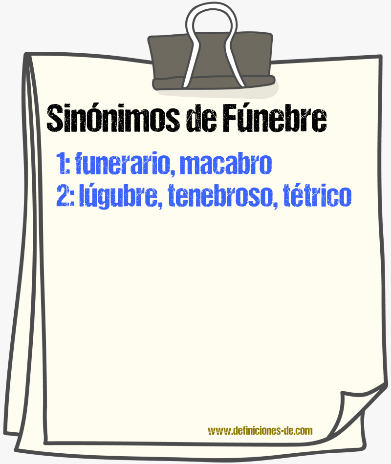 Sinnimos de fnebre