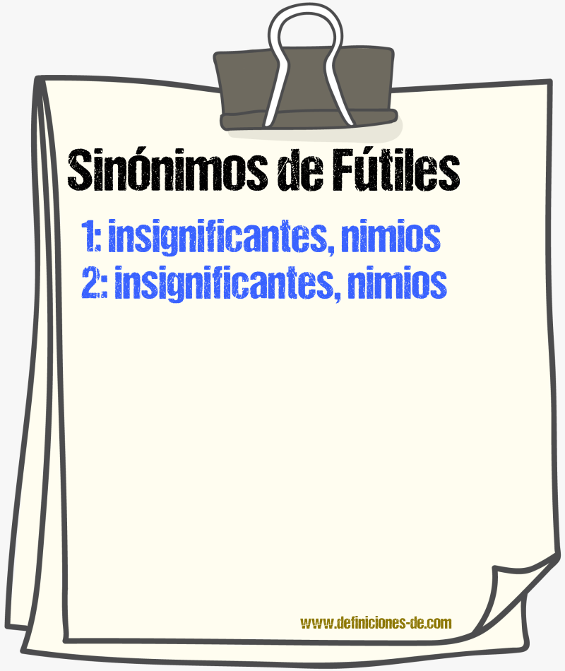 Sinónimos de fútiles