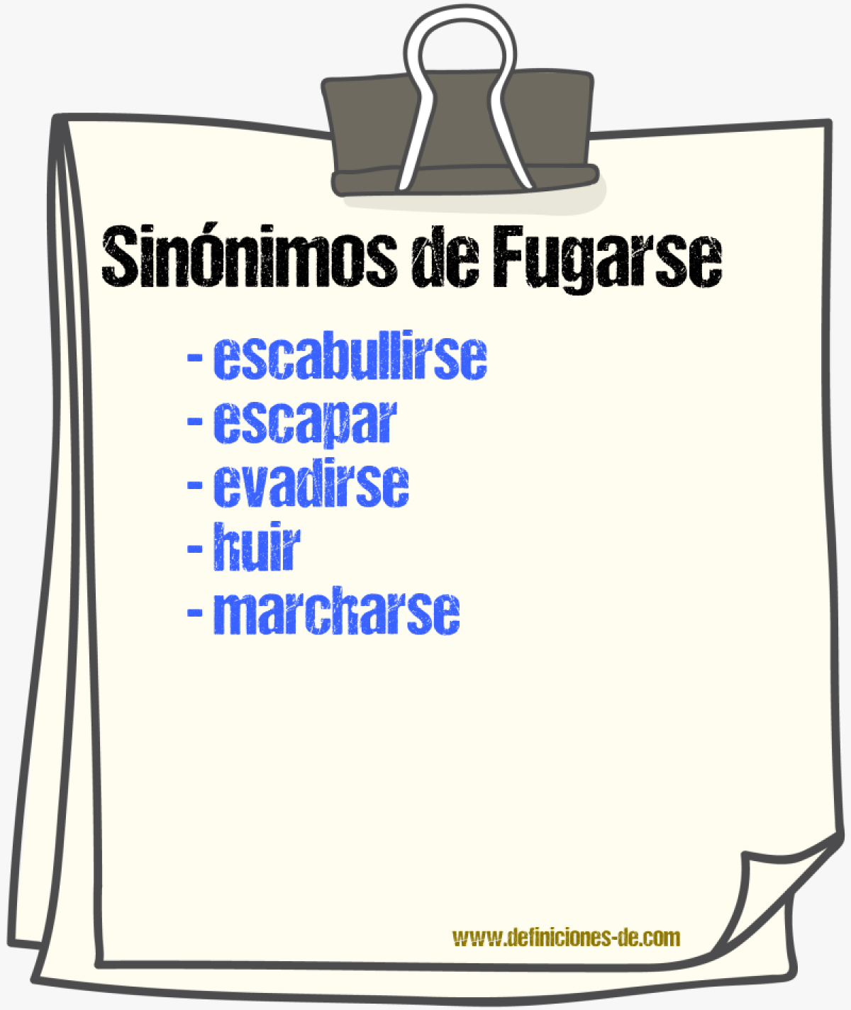 Sinnimos de fugarse