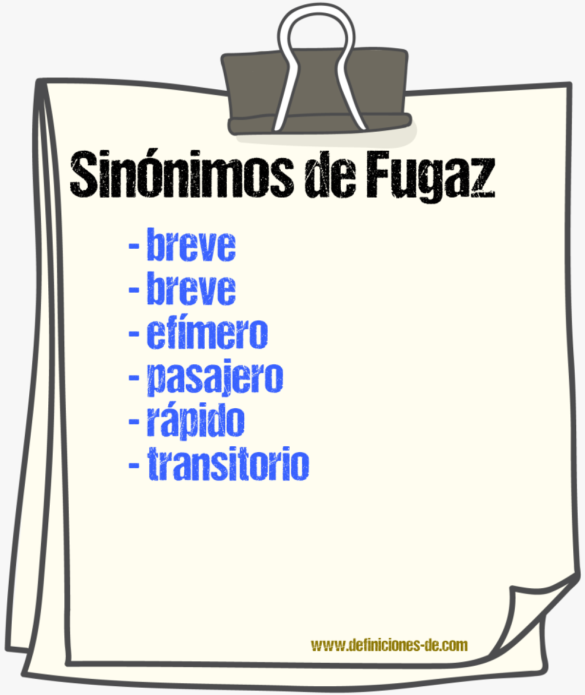 Sinnimos de fugaz