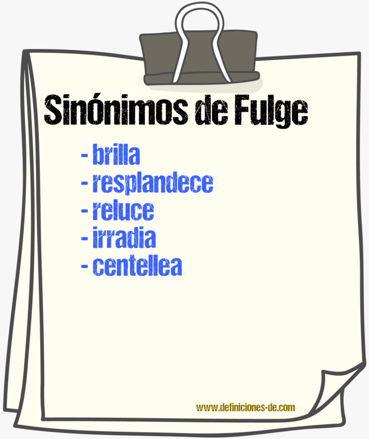 Sinónimos de fulge