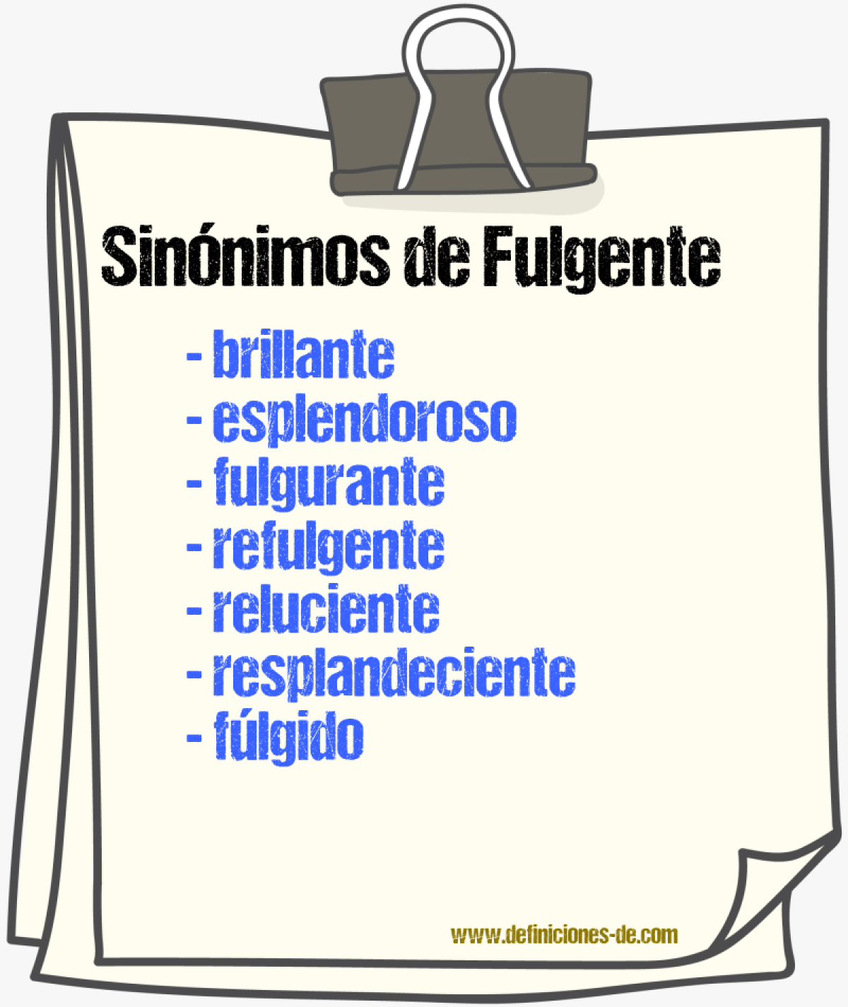 Sinnimos de fulgente