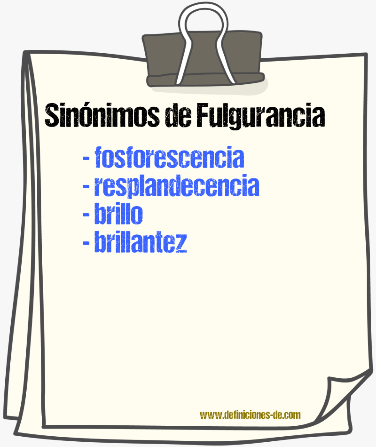 Sinnimos de fulgurancia