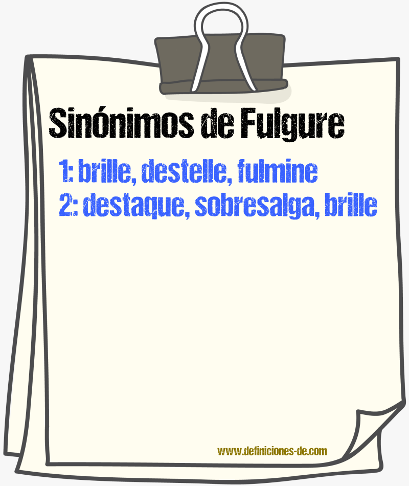 Sinónimos de fulgure