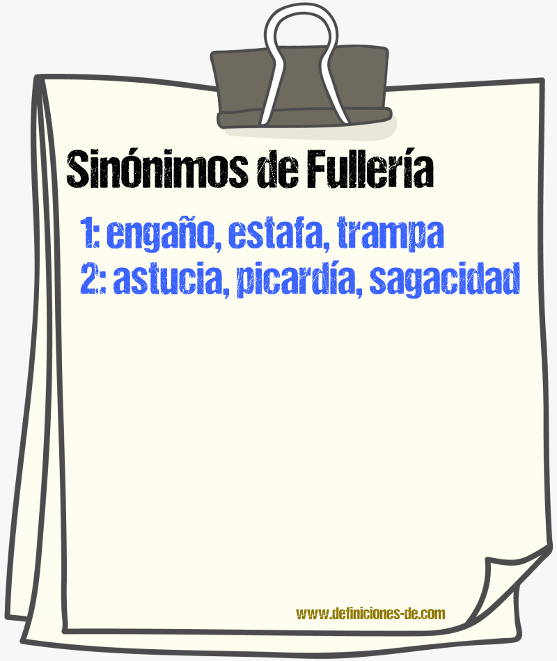 Sinnimos de fullera