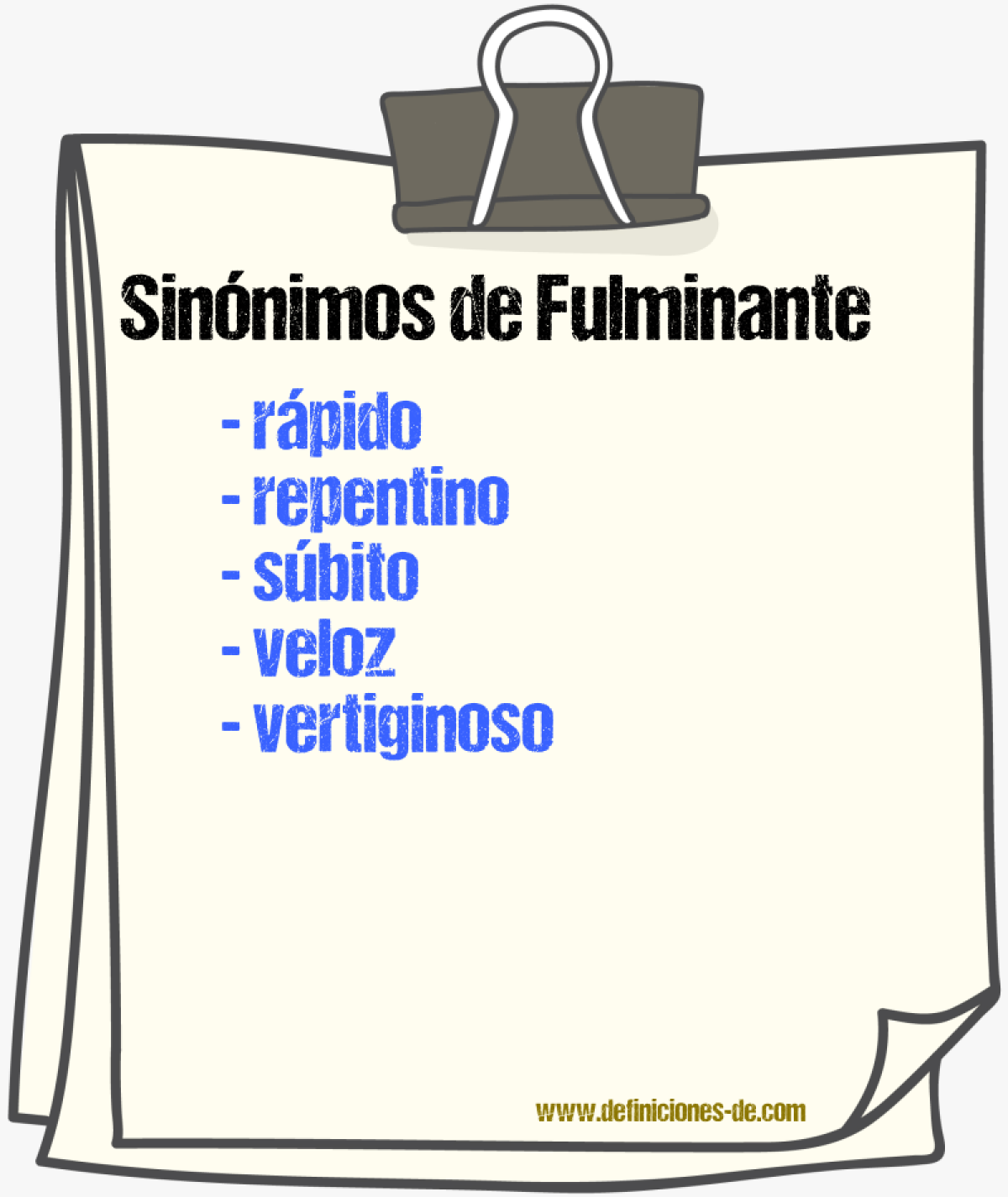 Sinnimos de fulminante