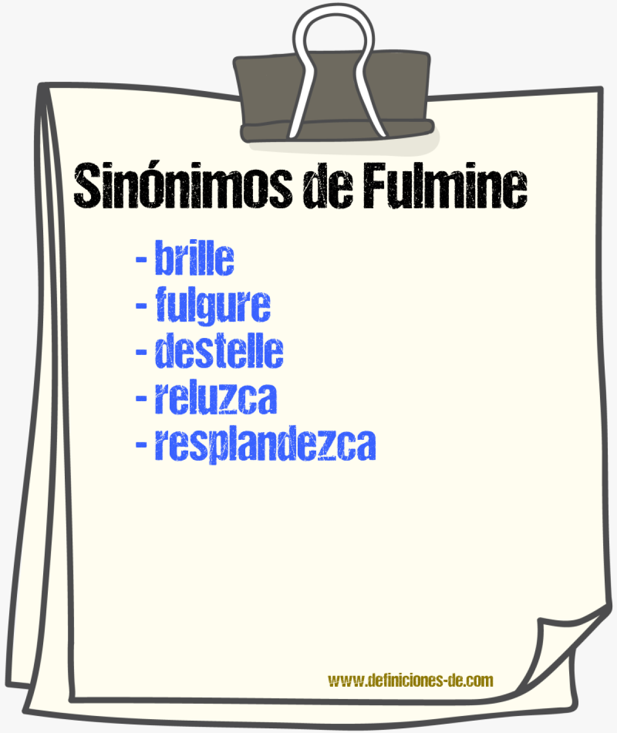 Sinónimos de fulmine
