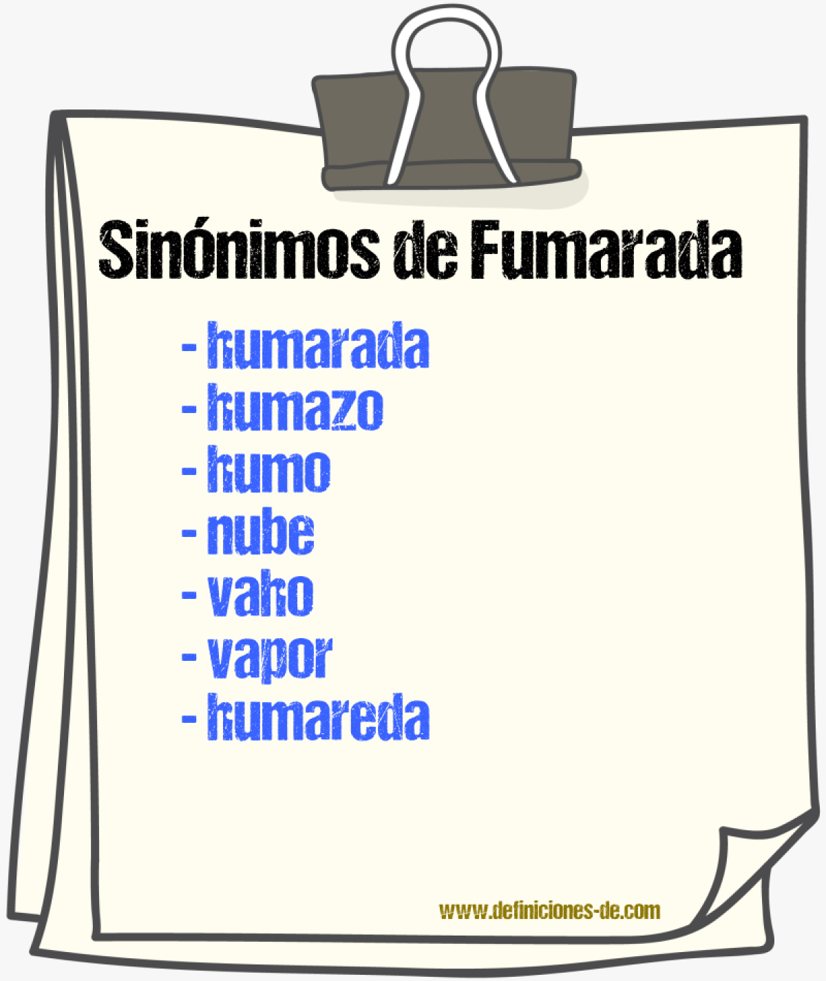 Sinnimos de fumarada