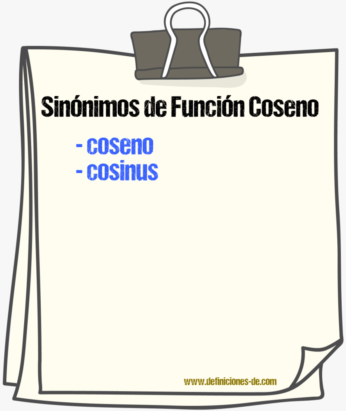 Sinónimos de función coseno
