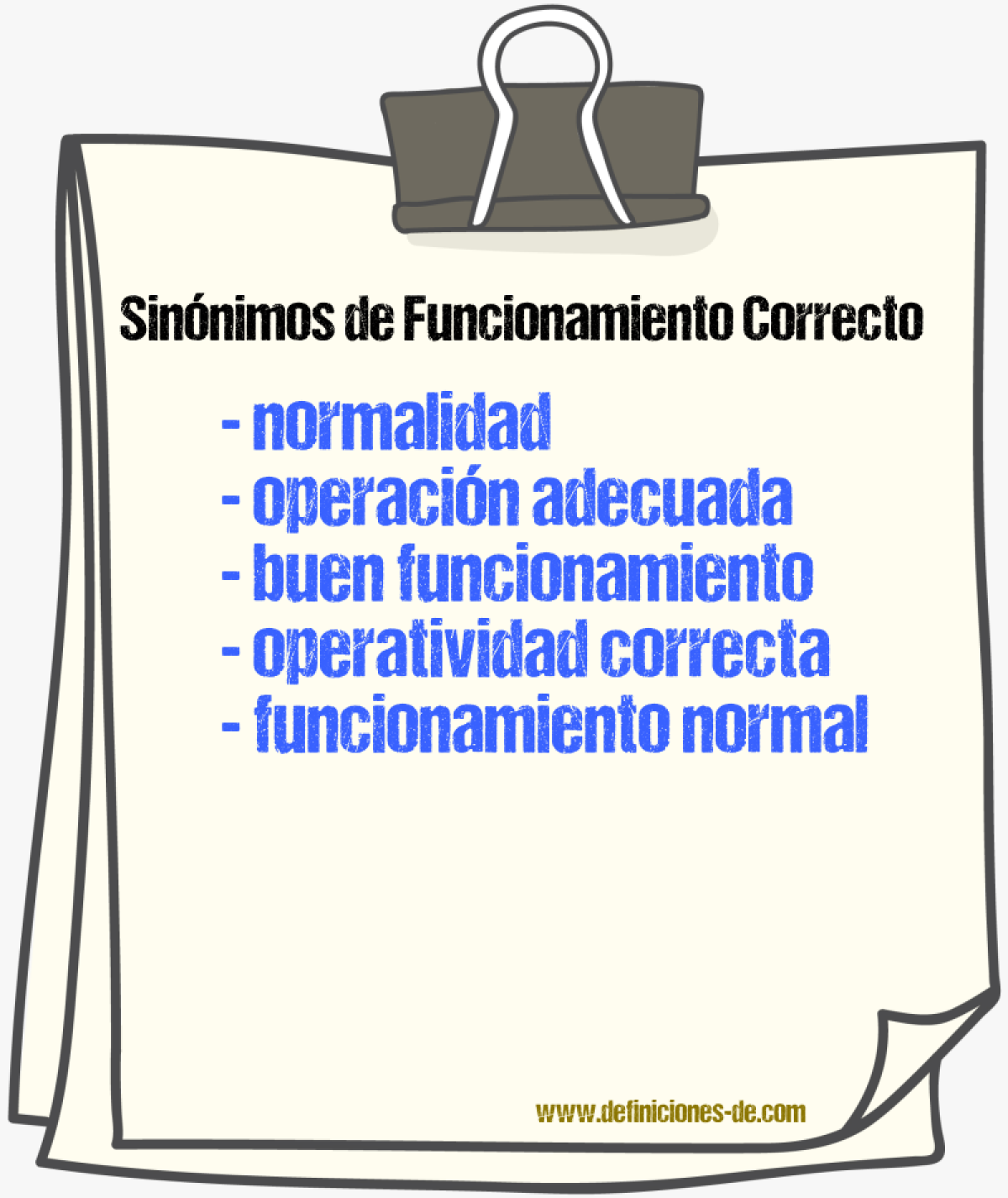 Sinónimos de funcionamiento correcto