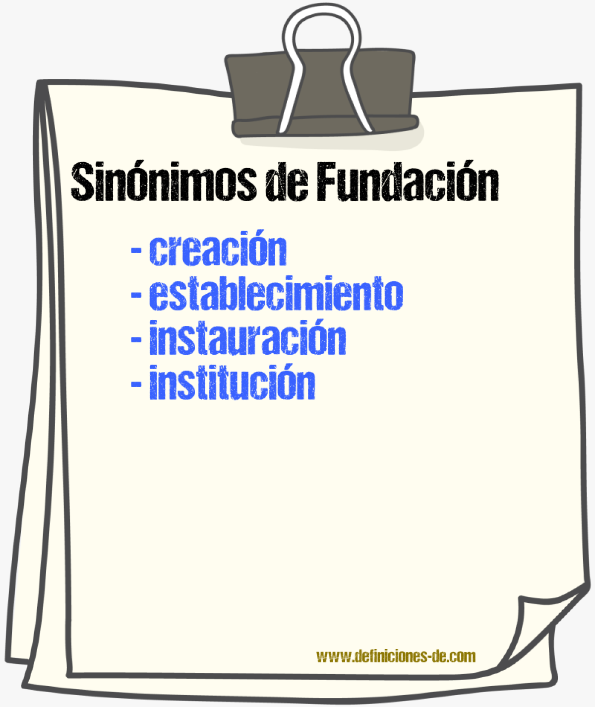 Sinnimos de fundacin