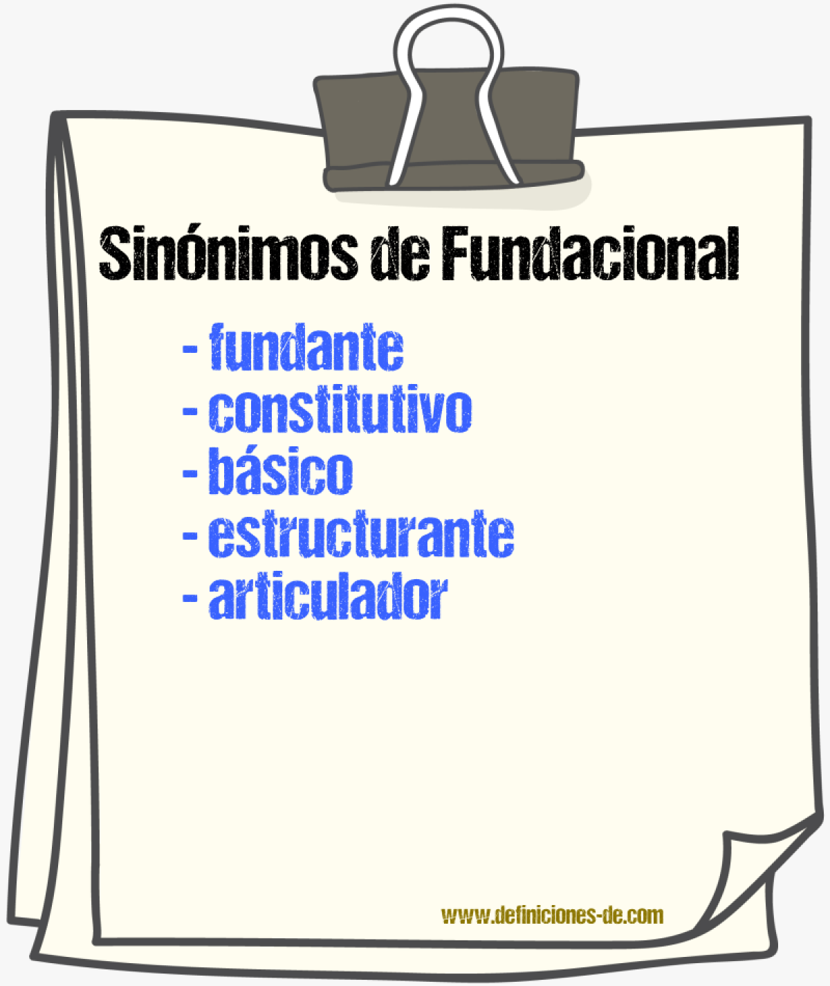 Sinónimos de fundacional