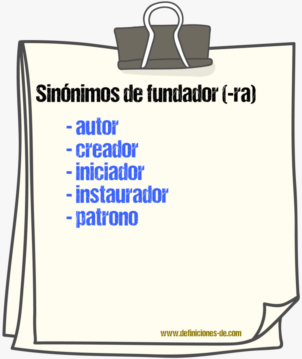 Sinnimos de fundador