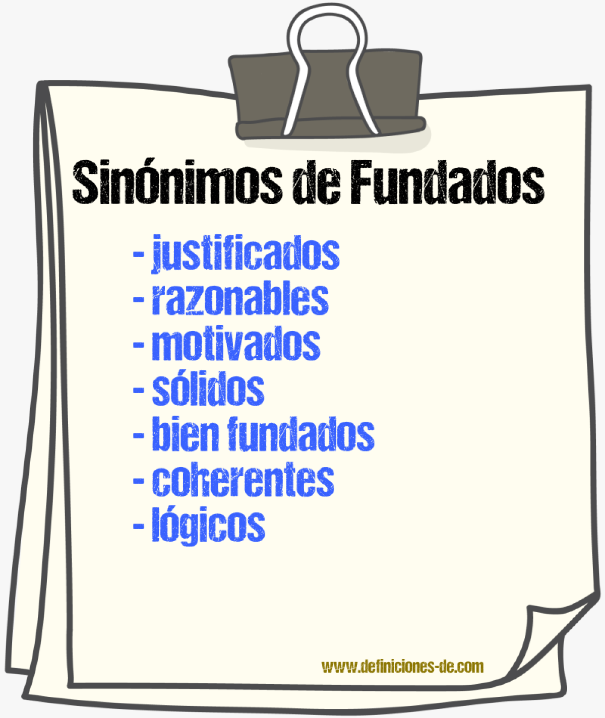 Sinónimos de fundados