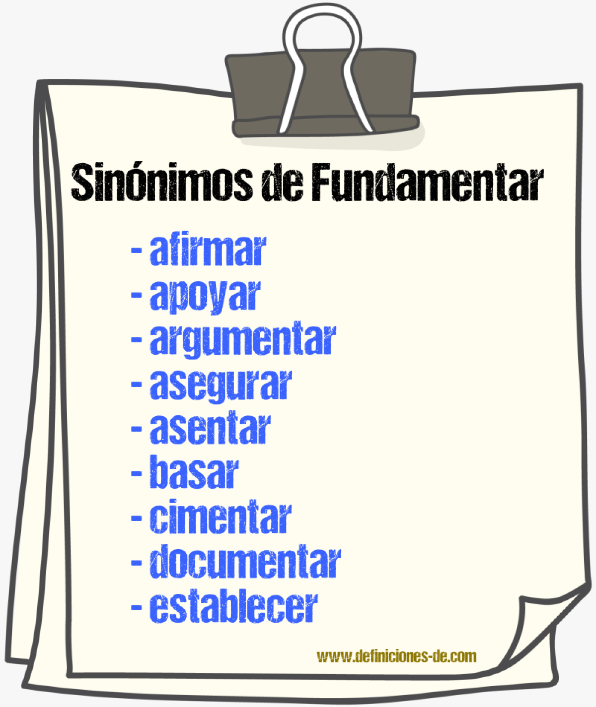 Sinnimos de fundamentar