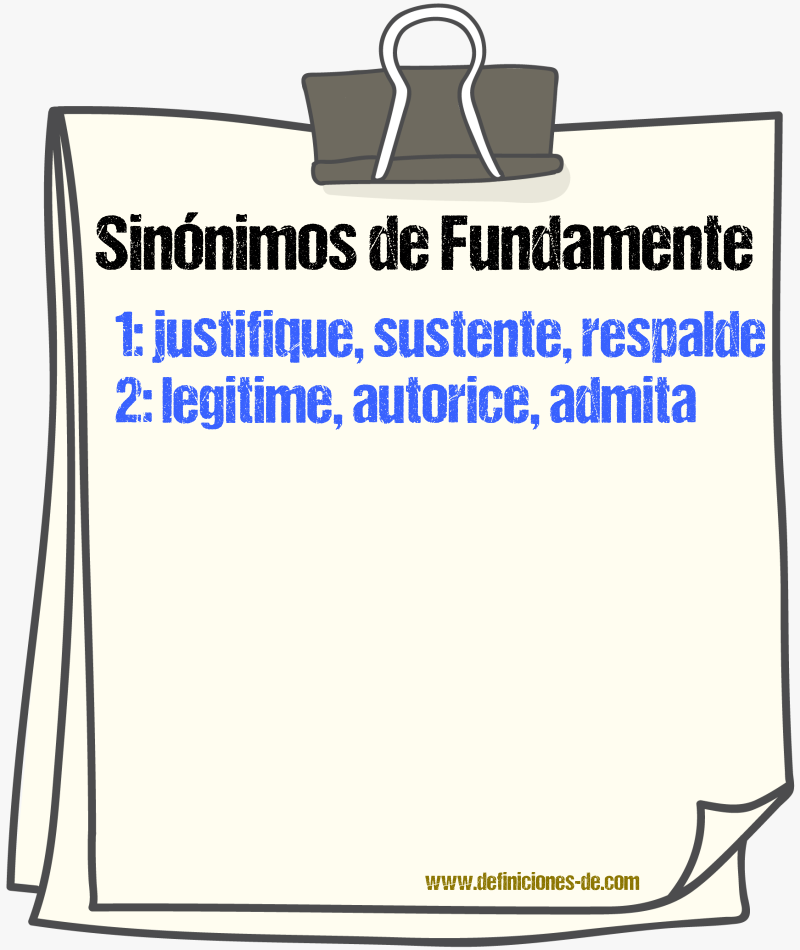 Sinónimos de fundamente