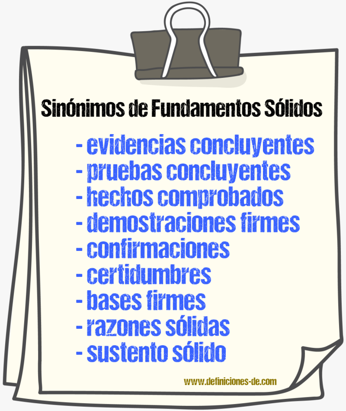 Sinónimos de fundamentos sólidos