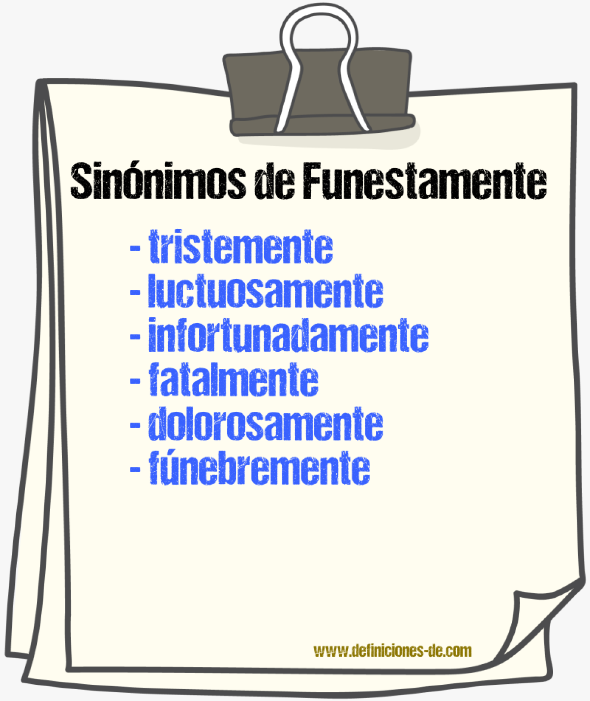 Sinnimos de funestamente