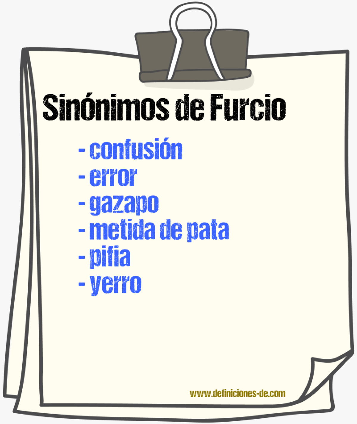 Sinnimos de furcio