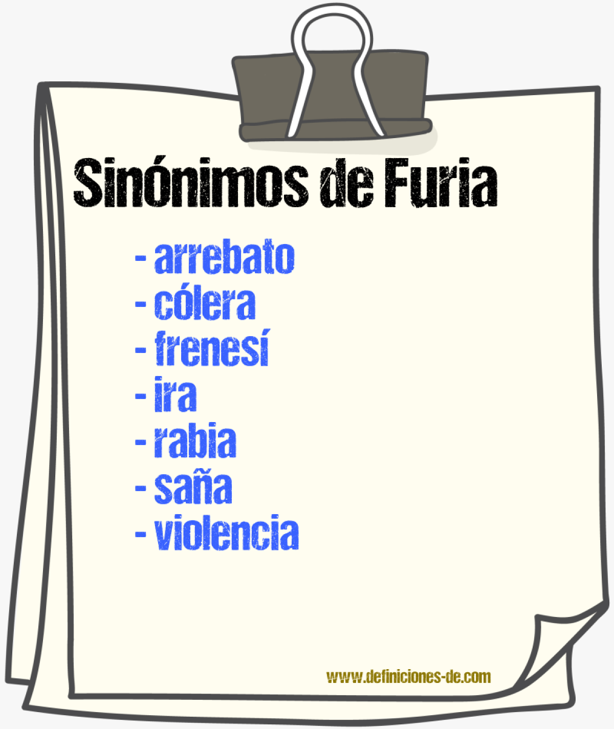 Sinnimos de furia