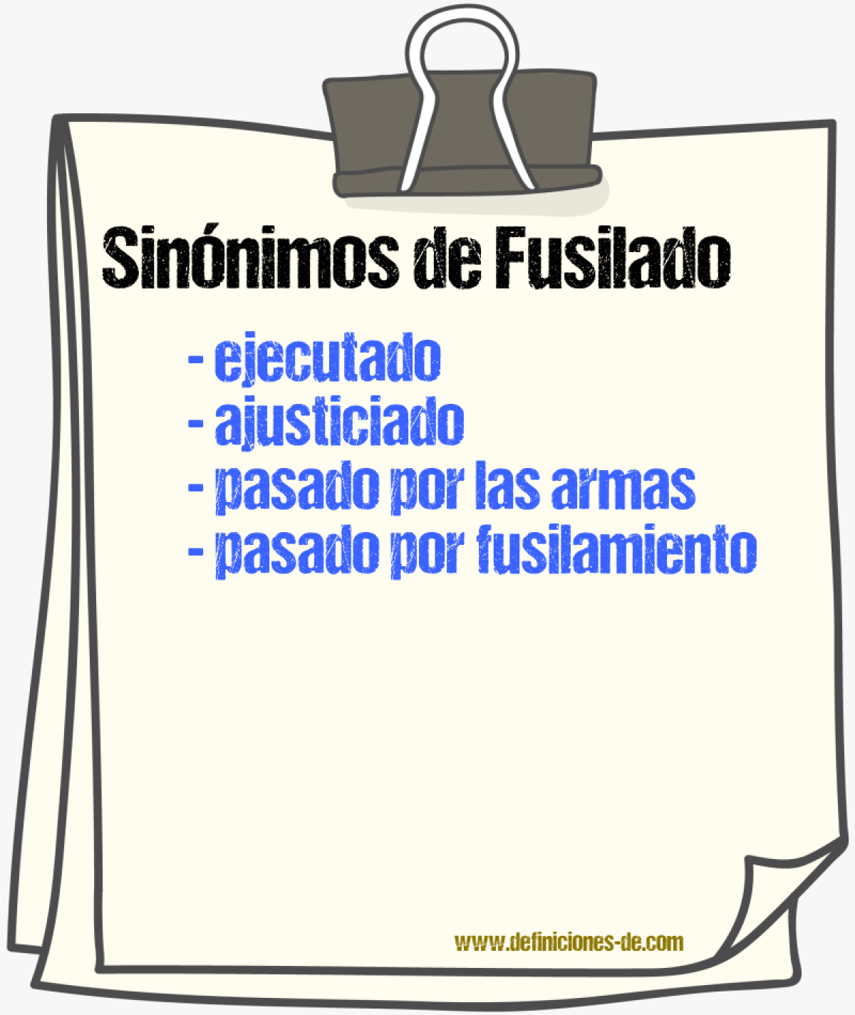 Sinónimos de fusilado