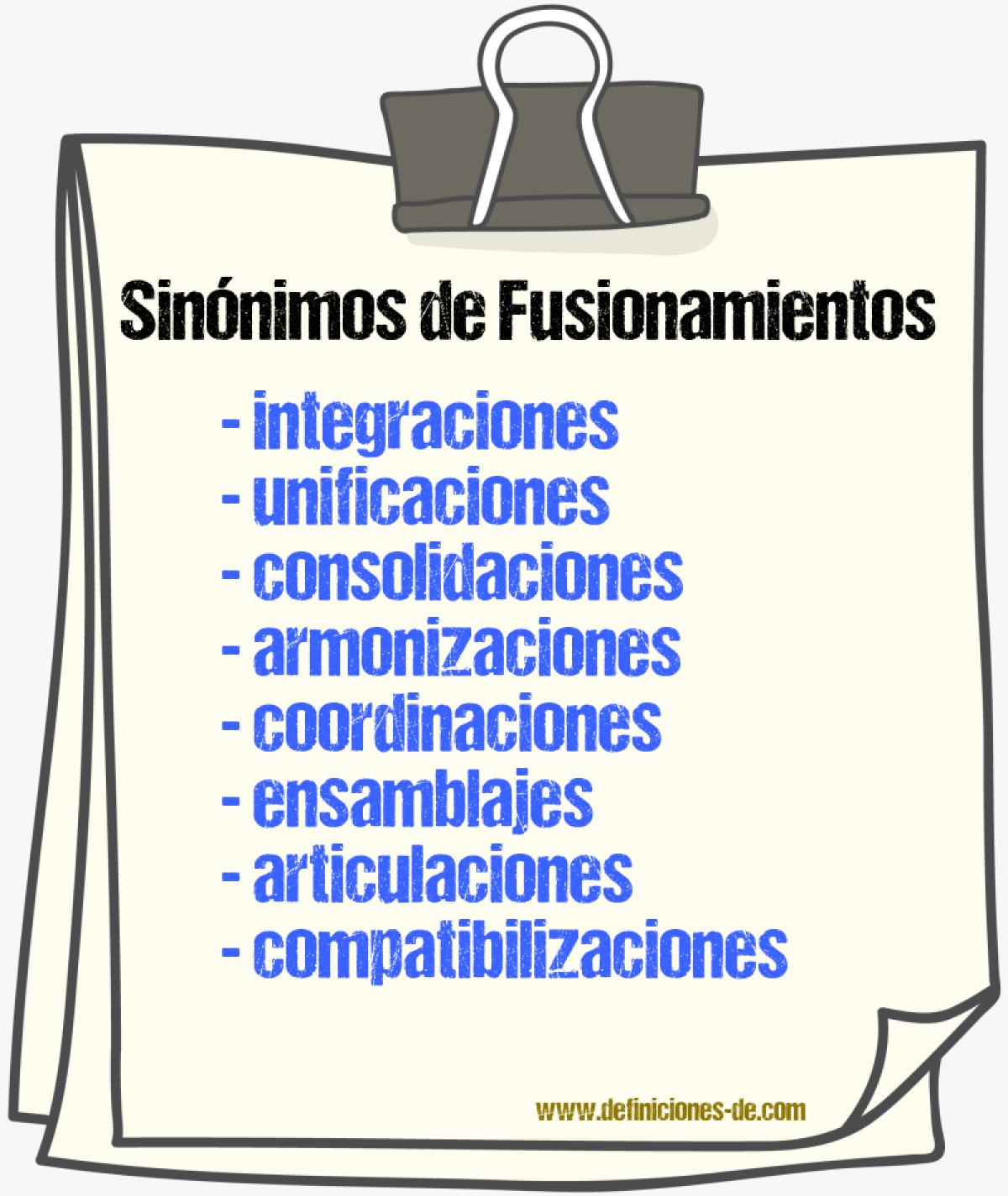 Sinónimos de fusionamientos