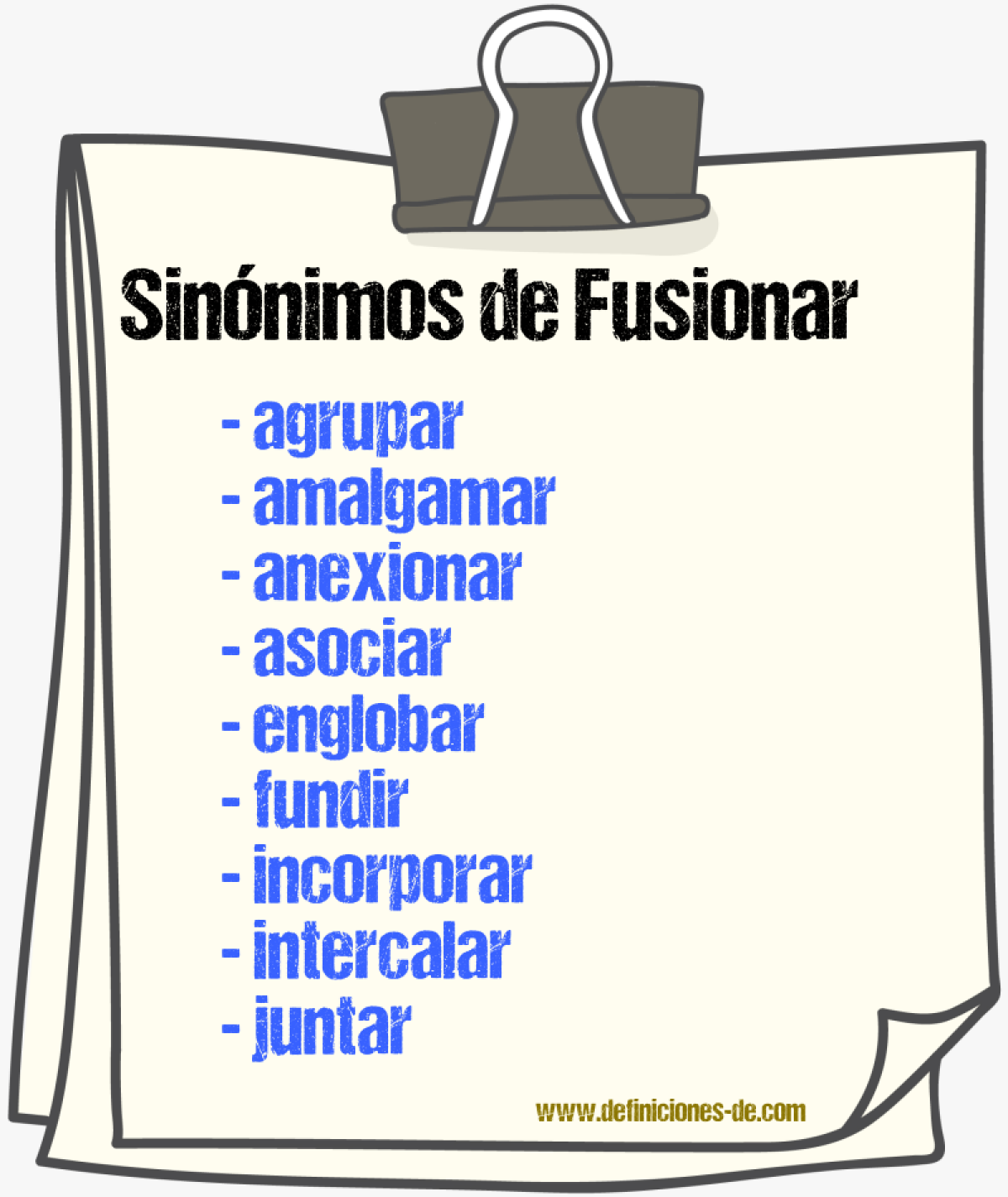 Sinnimos de fusionar