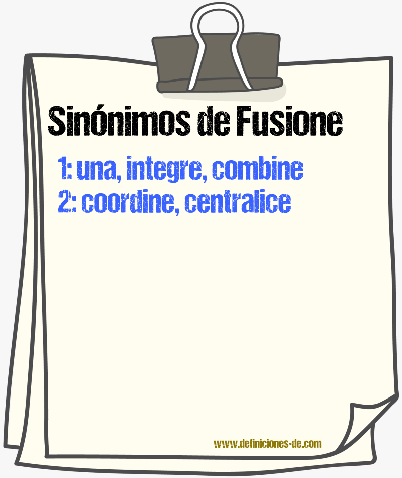 Sinónimos de fusione
