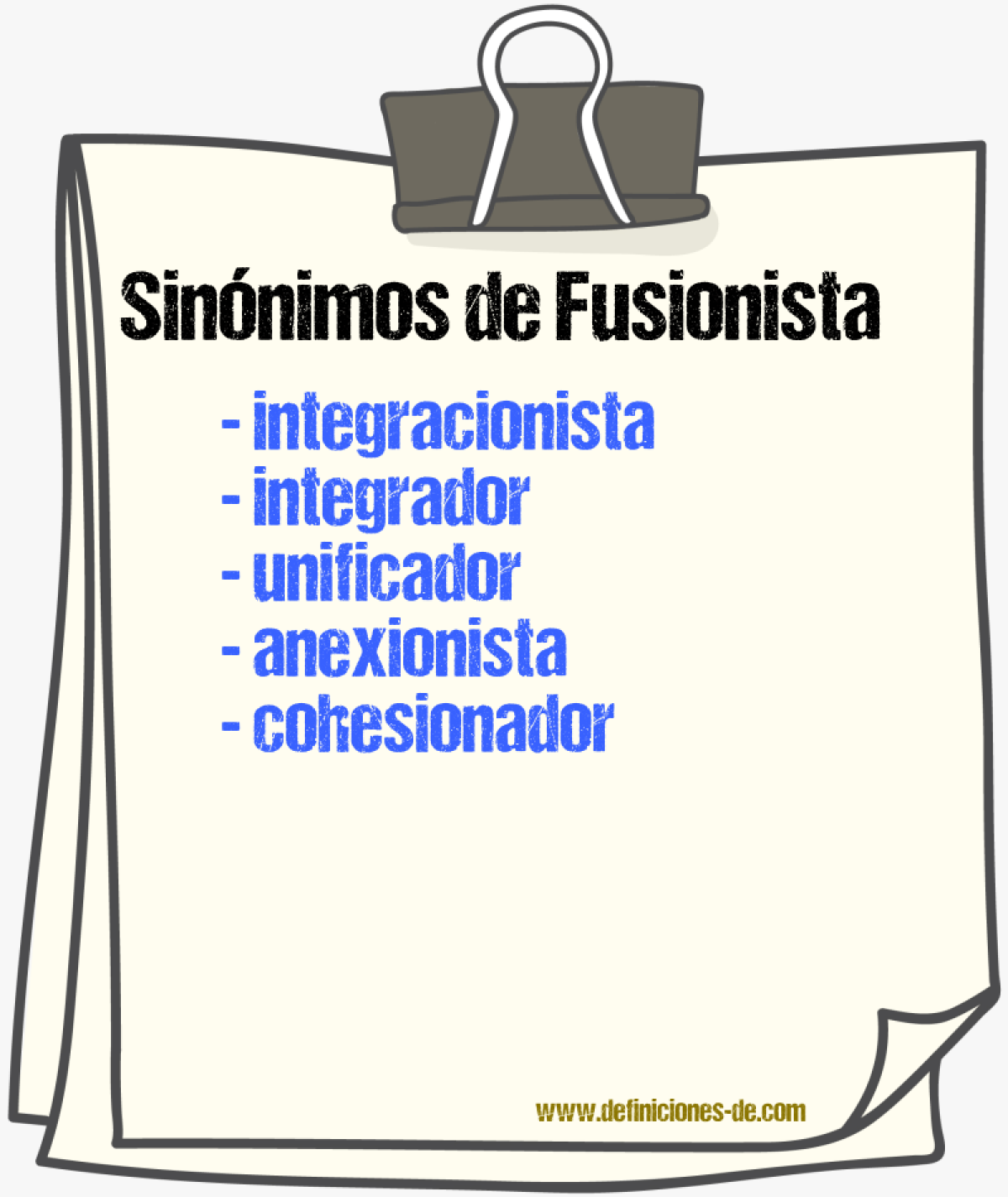 Sinónimos de fusionista