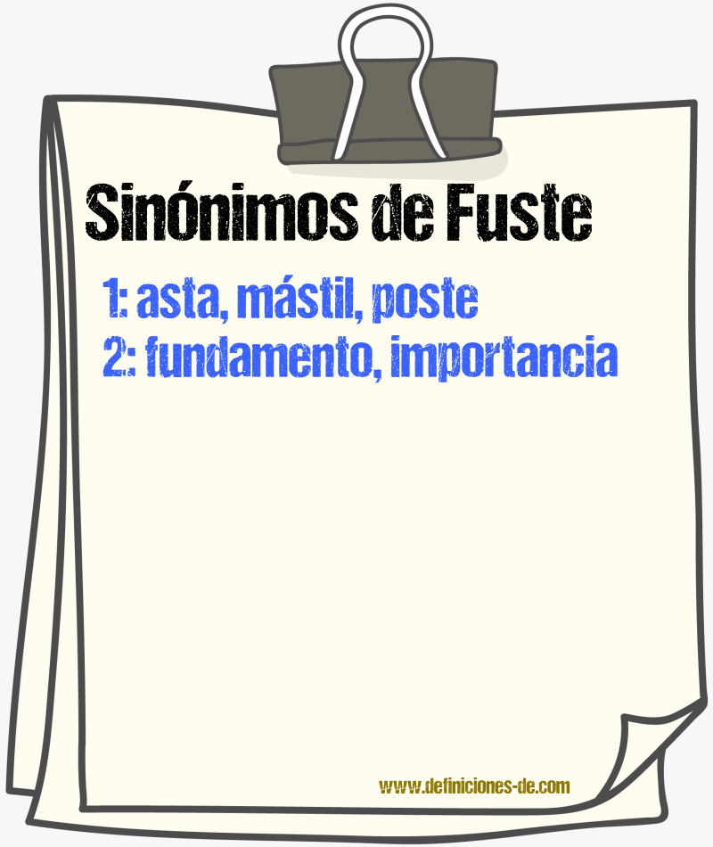 Sinnimos de fuste