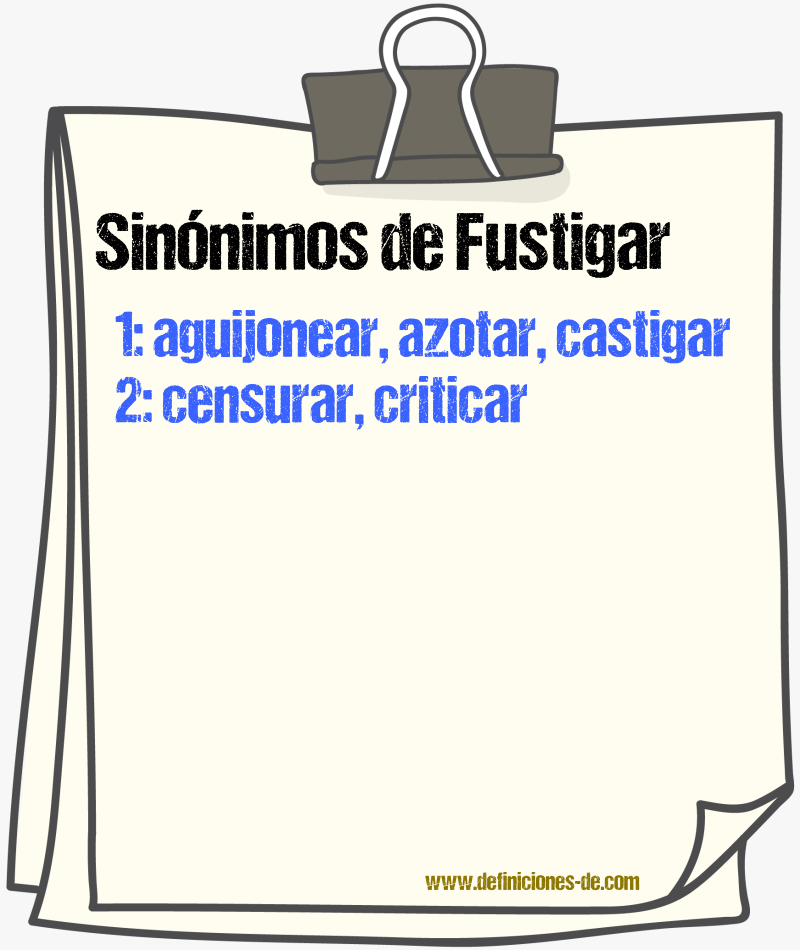 Sinnimos de fustigar