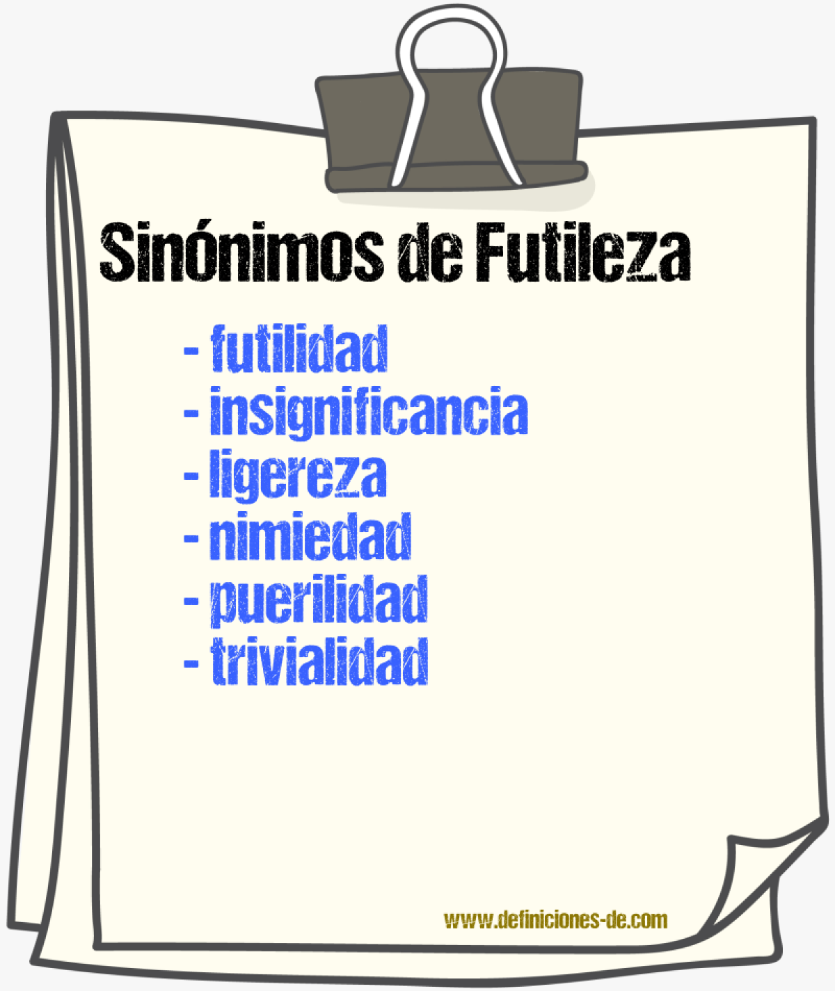 Sinnimos de futileza