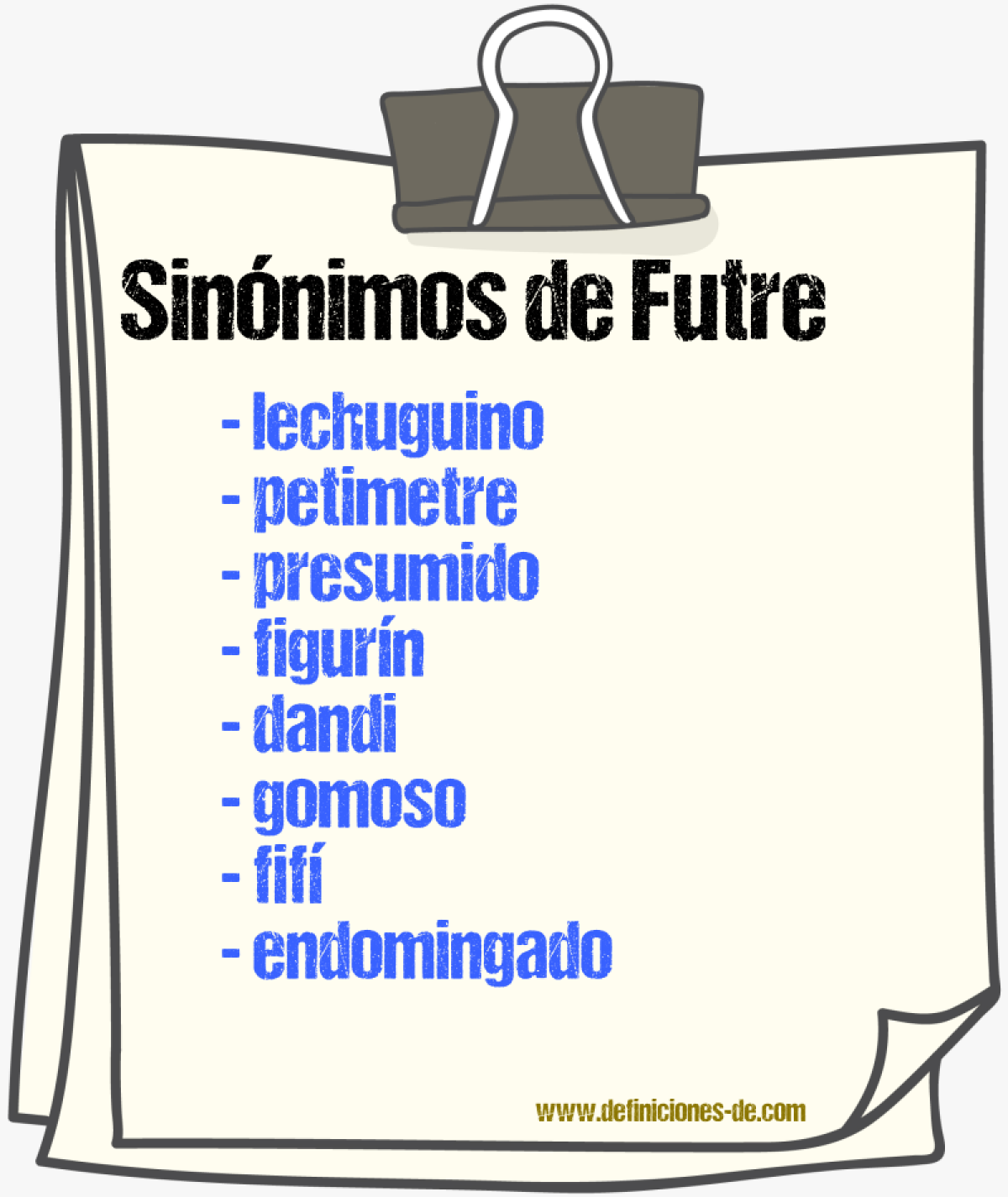 Sinnimos de futre